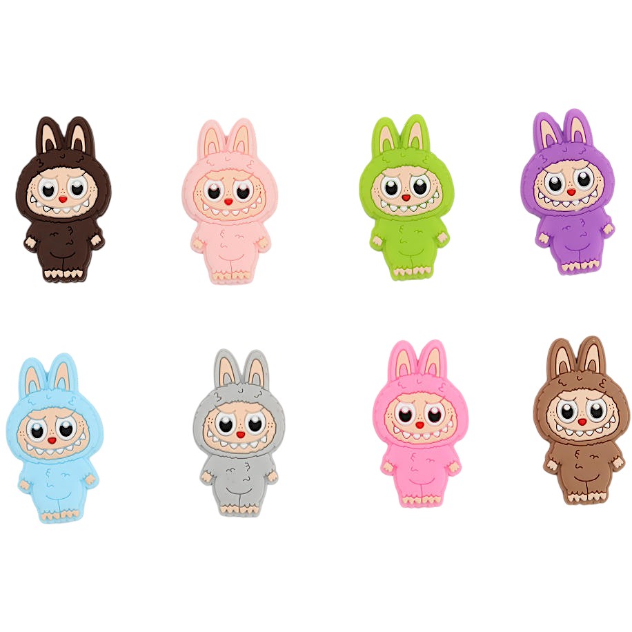 Silicone Focal Beads Bunny Characters Standing Upright 20pcs