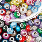 Faceted Glitter Resin Spacer Beads 14mm Mixed Colors 50pcs
