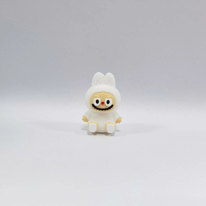 Silicone 3D Focal Beads Bunny Character Sitting Pose 20pcs 11