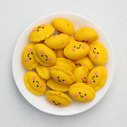 Cute 3D Glitter Dumpling Silicone Focal Beads 20pcs 12