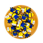 Silicone 3D Focal Beads Smiling Minions Front View 2