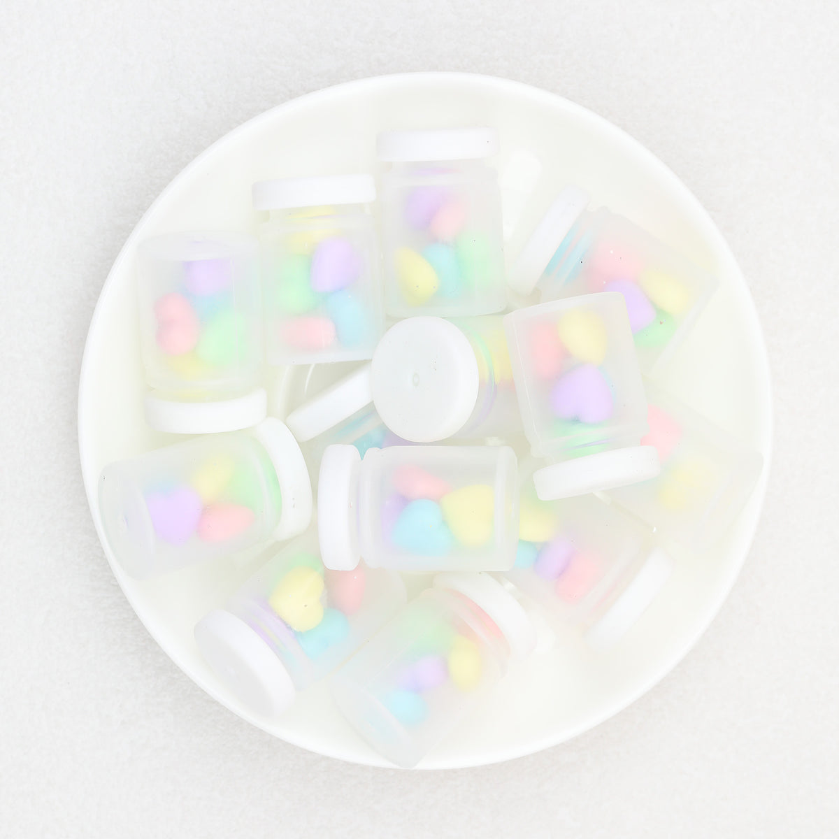 3D Colorful Heart Shape Bottle Silicone Focal Beads 20pcs 4