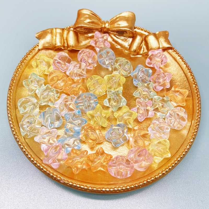 Transparent Star Acrylic Beads 11mm Glossy Translucent 60pcs 11