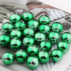 Christmas Printed Round Acrylic Beads 16mm Gold Pumpkin Design 4
