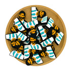 Silicone Focal Beads Messi Teal Stripes Jersey 20pcs 2