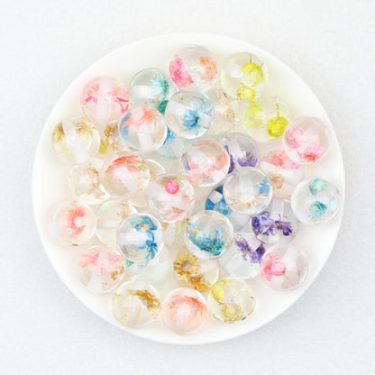 Floral Round Resin Beads Transparent Mixed Colors 20pcs 16mm 20mm 2
