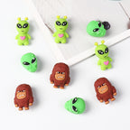 Silicone 3D Focal Beads Alien Bigfoot Green Alien Head 20pcs 6