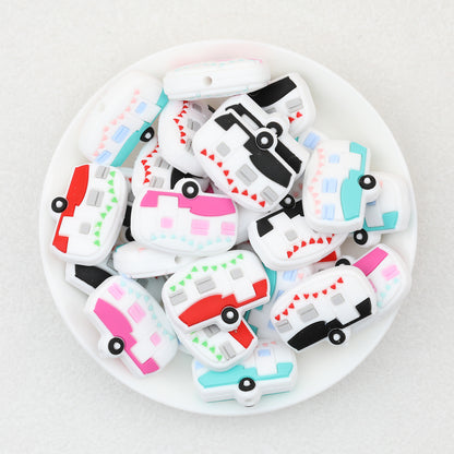 Four Color Camping Vehicle Silicone Focal Beads 20pcs 2