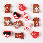 3D Highland Cow Silicone Focal Beads Wholesale, Six Seven 67 Red Love Heart Character