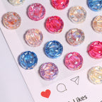 Translucent Colorful Flower Round Acrylic Beads 10mm 40pcs 6