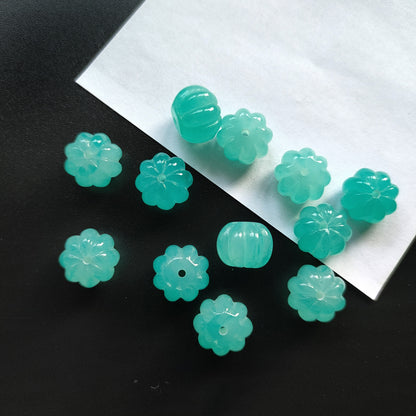 Vintage Pumpkin Shape Resin Beads 12mm Imitation Natural Stone 20pcs 6