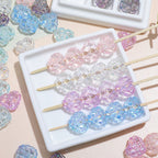Transparent Heart Acrylic Beads 18x20mm Quilted Pastel 10pcs 3