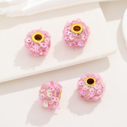 Fabric Glitter Sequin Spacer Beads 16mm 50pcs 16