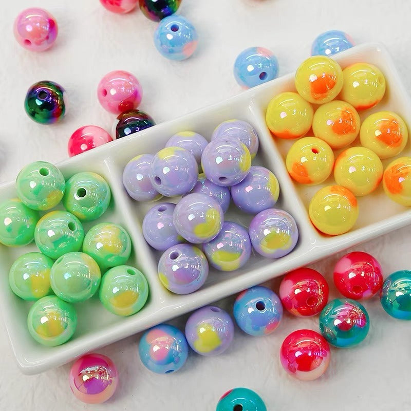 Cream Color Heart Acrylic Beads 16mm Glossy Finish 10pcs