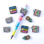 Silicone Focal Beads Dreams With Printed Text 20pcs 2