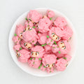 3D Pink Rose Little Prince Silicone Focal Beads 20pcs 2