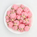 3D Pink Rose Little Prince Silicone Focal Beads 20pcs 2