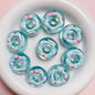 Hand Painted Donut Acrylic Beads 27x30mm Colorful Icing 5pcs 10