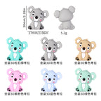 Silicone 3D Focal Beads Koala Sitting Pose Pastel Colors 20pcs 8