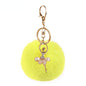 Pom Pom Keychain Alloy Ballet Girl Gold Tone with Rhinestones 3