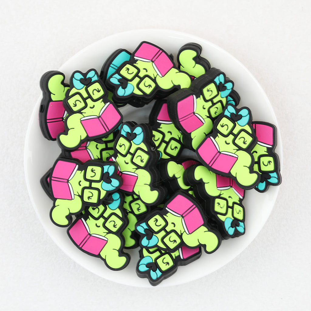 Glasses Caterpillar Reading Silicone Focal Beads 20 pcs 3