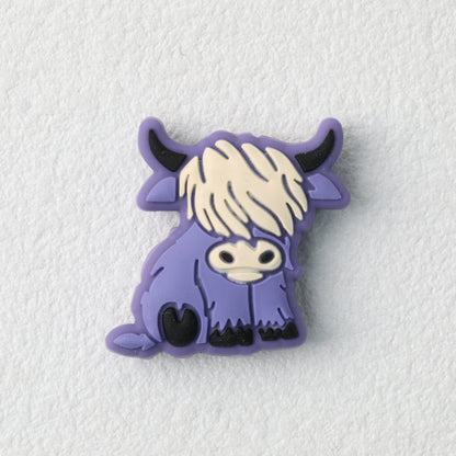 Highland Cow Silicone Focal Beads Colorful 20pcs 18