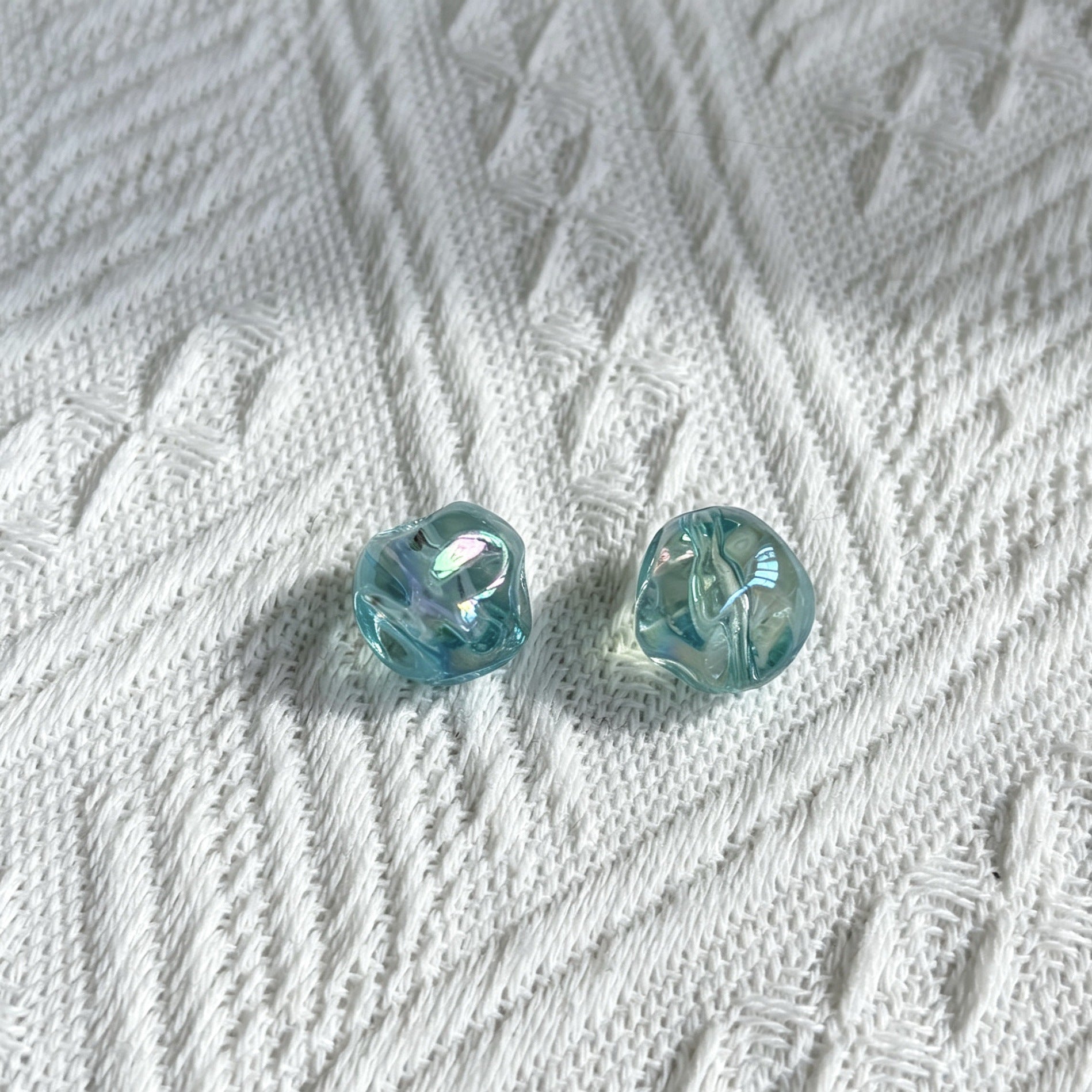 Transparent Iridescent Fig Shaped Acrylic Beads 15mm 50pcs 14