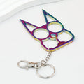 Self Defense Keychain Zinc Alloy Dual Pointed Multi Functional - Rainbow
