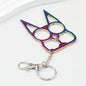 Self Defense Keychain Zinc Alloy Dual Pointed Multi Functional - Rainbow