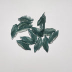 Czech Glass Beads Seaweed Leaf 14x37mm Translucent Green Blue Jasper 100pcs 3
