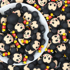 Silicone 3D Focal Beads Cartoon Mickey Iconic Ears Front View 20pcs