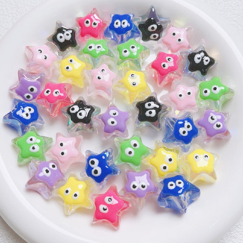 Glow Star Acrylic Beads 19mm Light In The Dark 5pcs 2