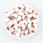 Christmas Theme 15mm Printed Silicone Round Beads 50pcs - Gingerbread Man