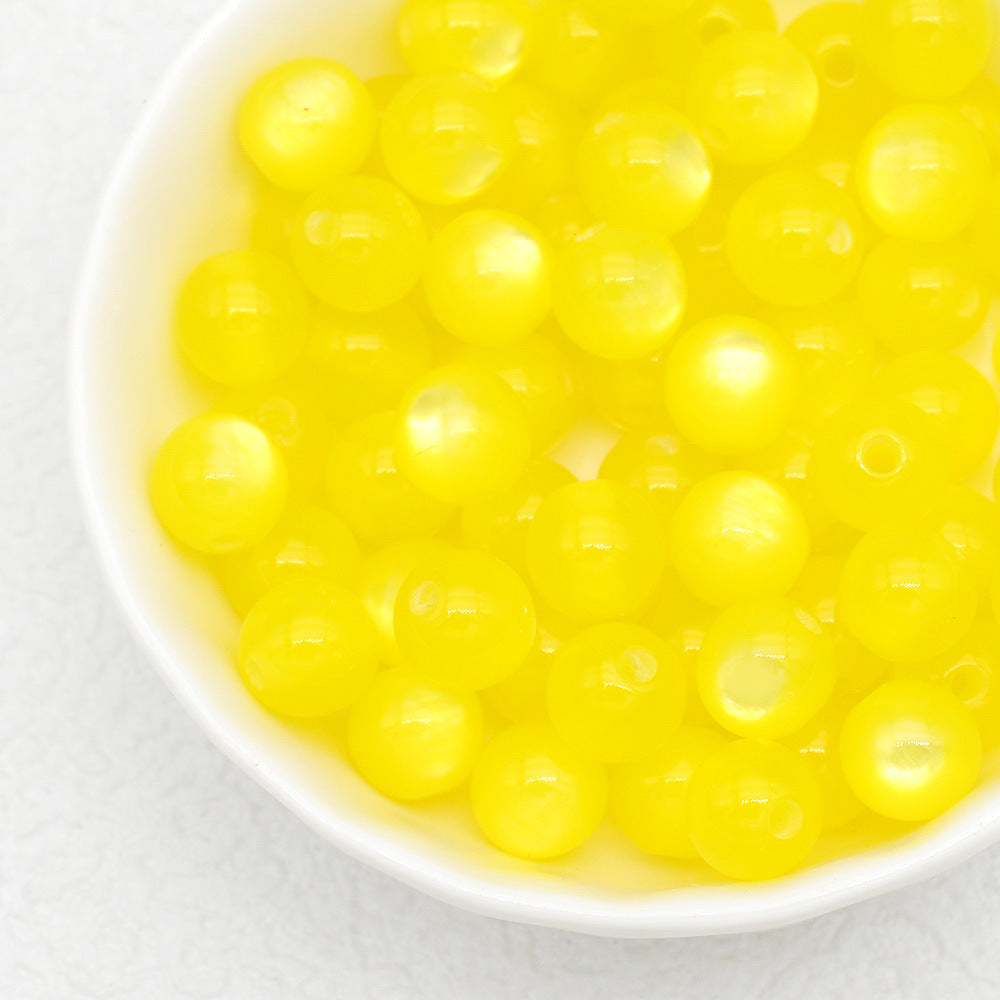 Jelly Color Imitation Cat Eye Resin Round Beads 8mm 10mm 100pcs 11