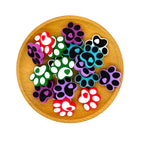 Silicone Focal Beads Paw Print Heart Accent Matte Finish 20pcs 2