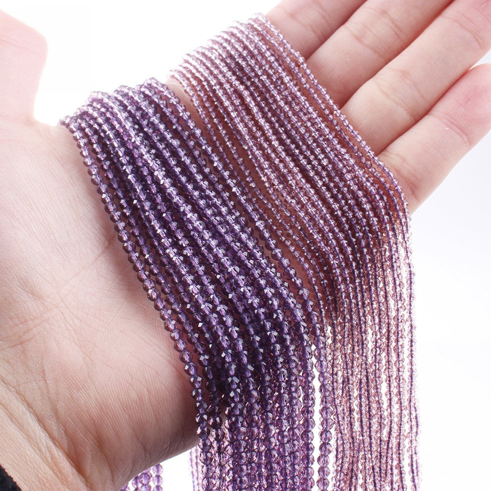 Transparent Disc Seed Glass Beads 2mm Glossy Blue Tones 360pcs 2 Strands 3