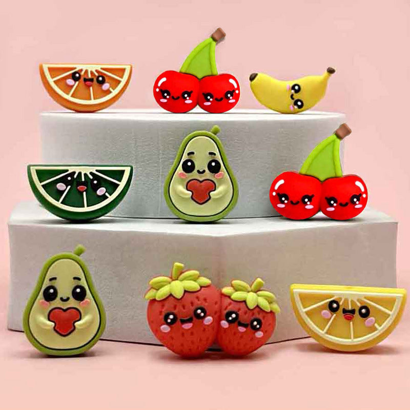 Silicone 3D Fruit Series Focal Beads Cute Fruit Shapes 20pcs 4