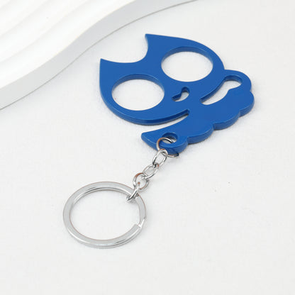 Cat Shaped Self Defense Keychain Survival Finger Clasp Compact