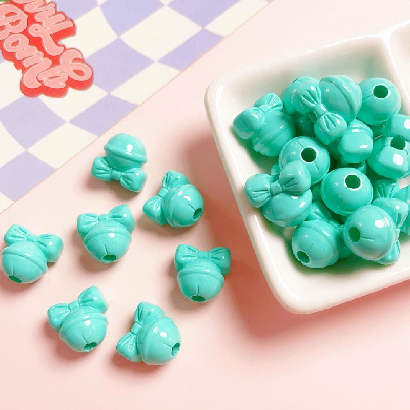 Bow Knot Bell Acrylic Beads 17mm Glossy Vibrant Colors 10pcs 4