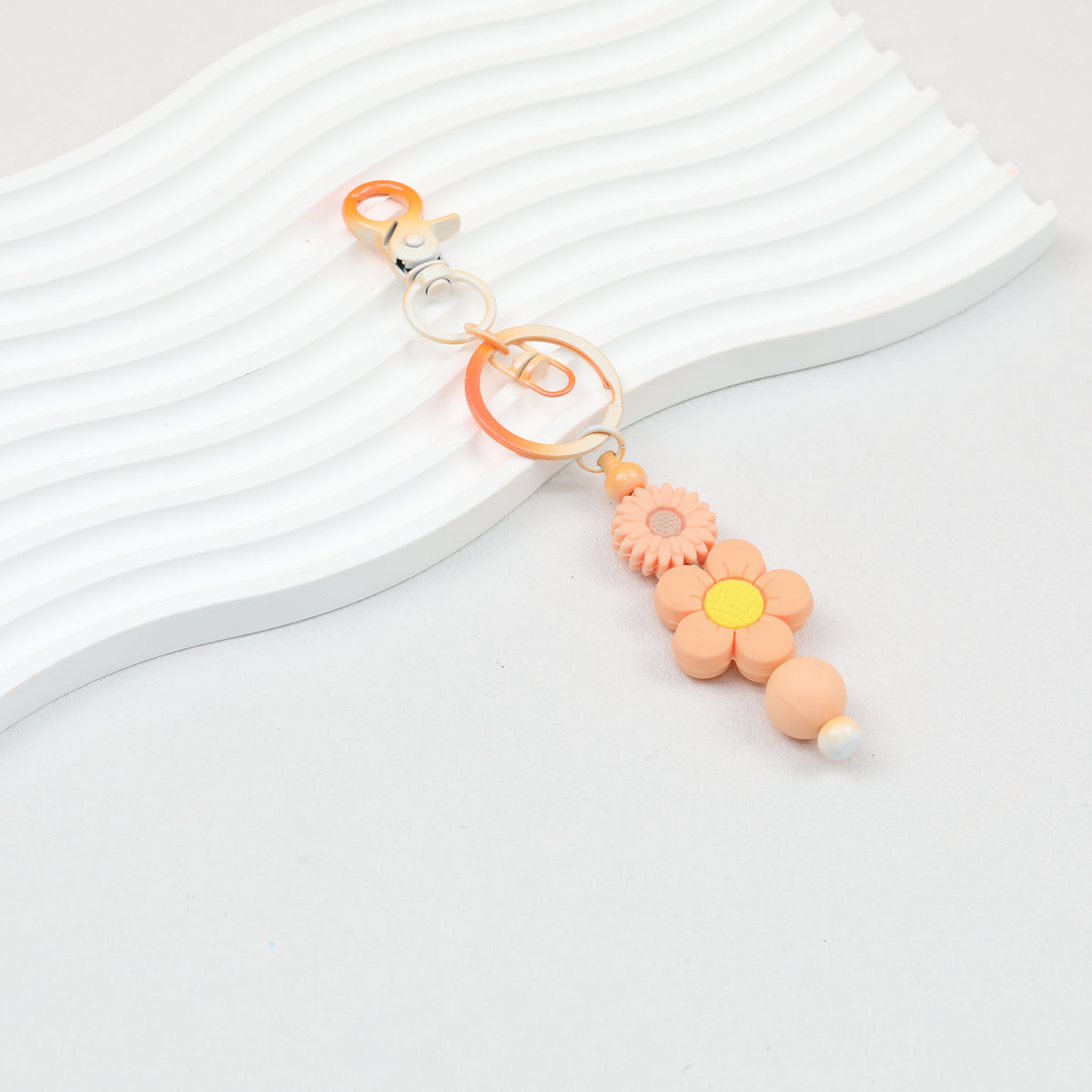 Beadable Gradient Color DIY Metal Keychain