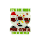 Silicone Focal Beads Wine Holiday Wine Glasses Text Design 20pcs