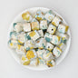 Floral Pattern 13.5mm Square Silicone Beads Printed Design 50pcs 2