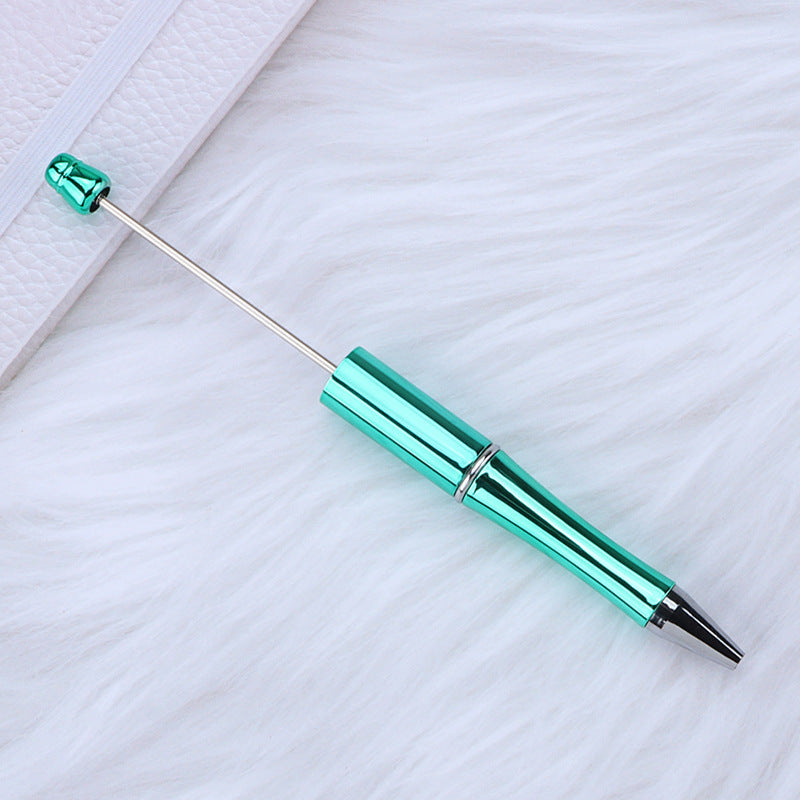 Beadable Plastic Pens Wholesale, UV Electroplated Metallic Gradient Colorful Ballpoint, 11.5mm x 145mm