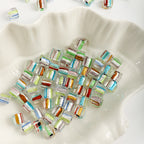 Dyed Core Square Glass Beads 8mm Transparent Color 10pcs 3