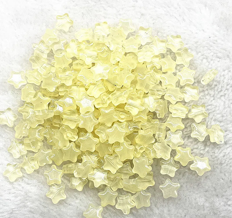 Pentagonal Star Glass Beads 8mm Transparent Pastel Colors 30pcs 5