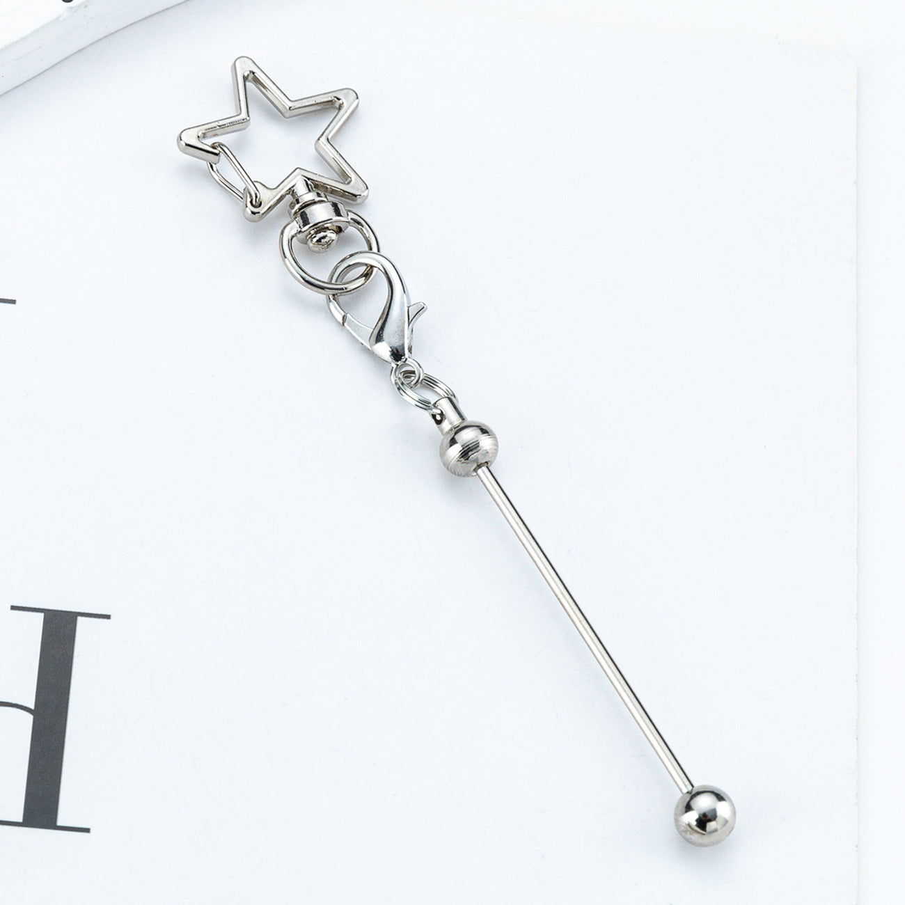 Beadable Metal Keychains Star-shaped