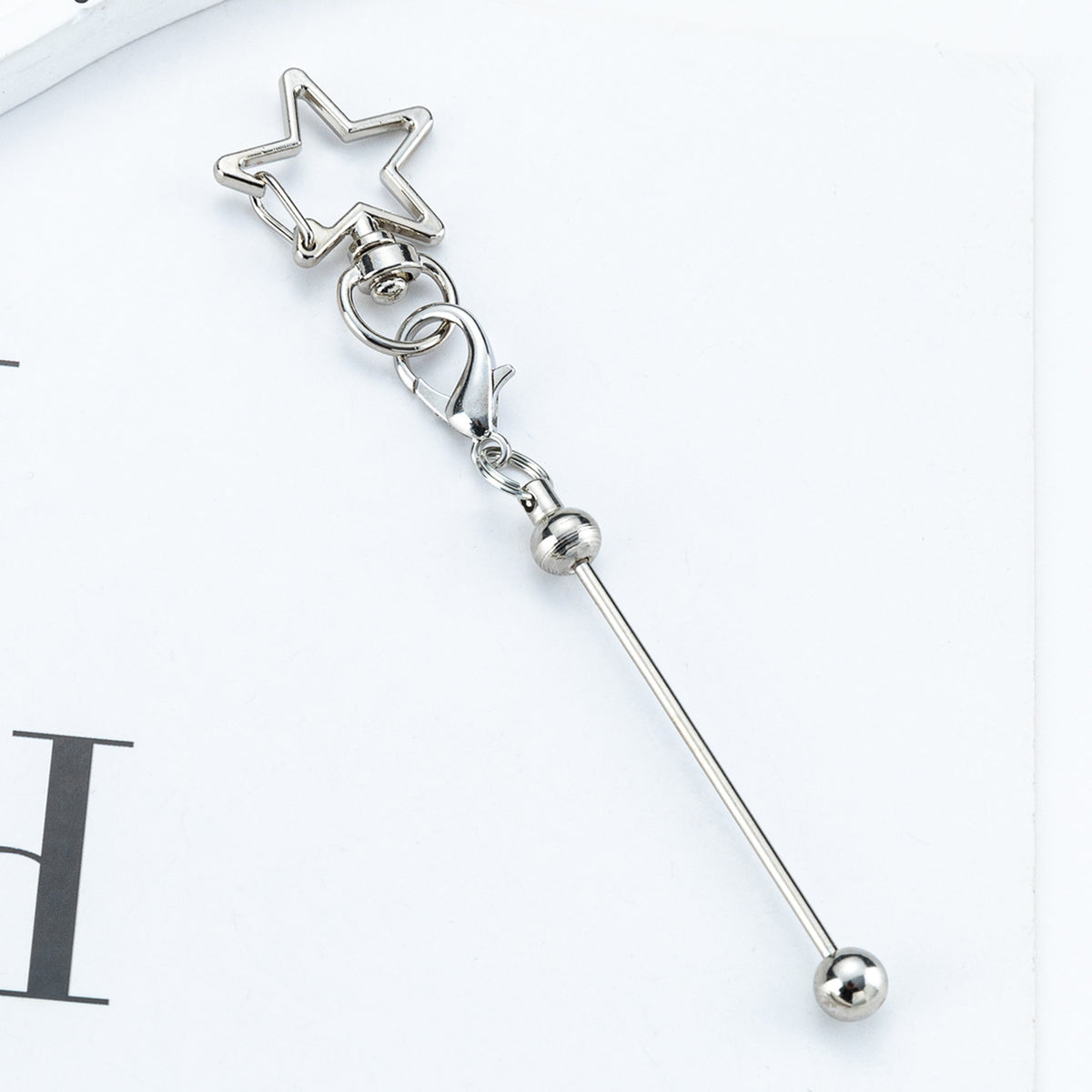 Beadable Metal Keychains Star-shaped