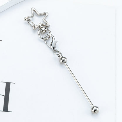 Beadable Metal Keychains Star-shaped