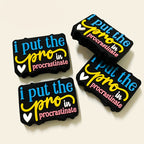 Silicone Focal Beads English I Put The Pro In Procrastinate Text 20pcs