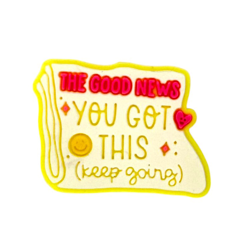 Silicone Focal Beads Keep Going Motivational Text Card Shape 20pcs 8